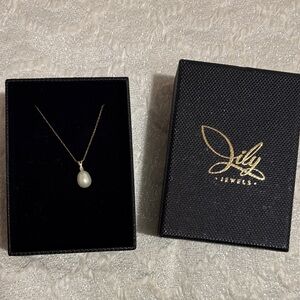 Gold and White Pearl Necklace